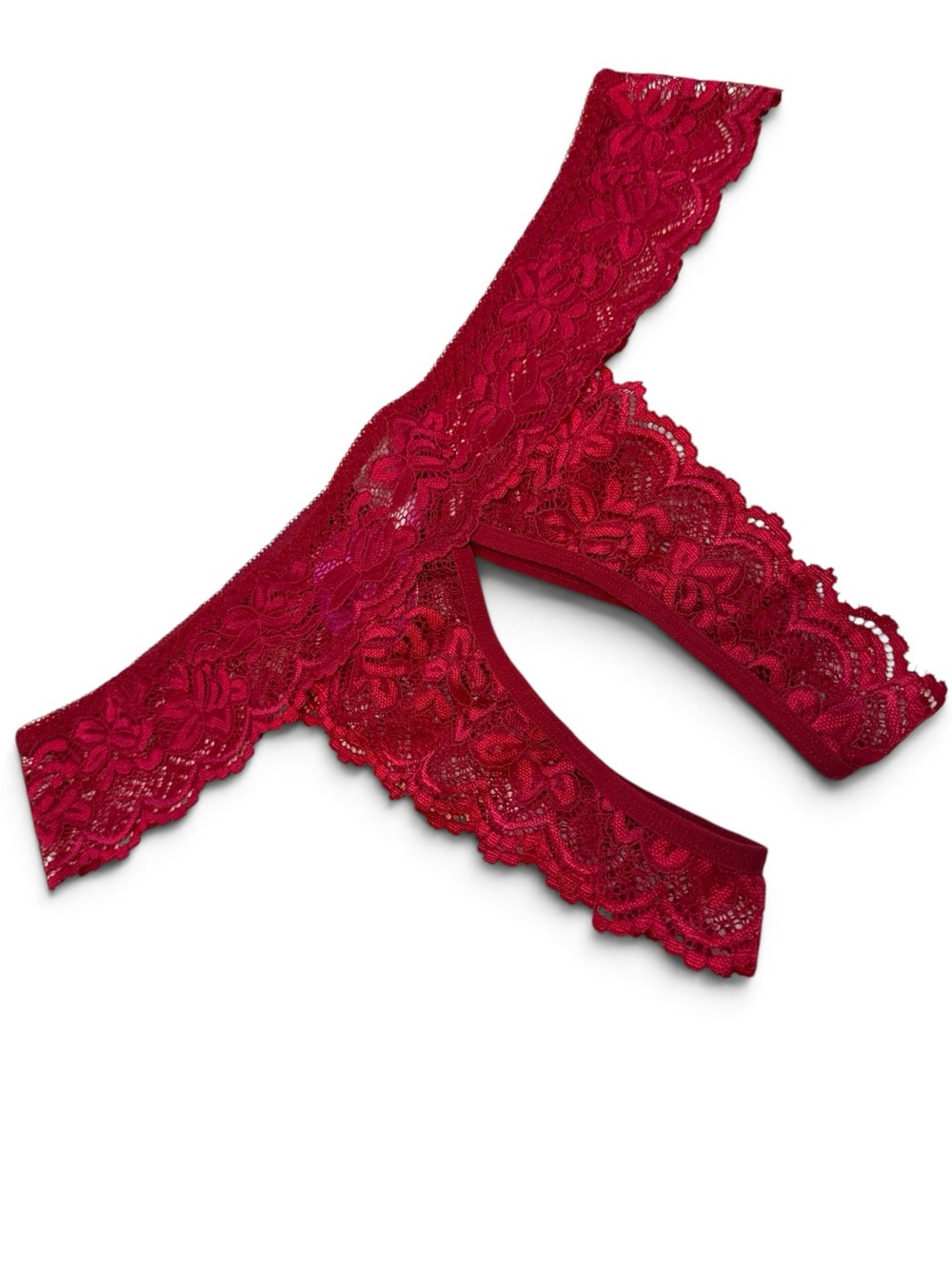Avidlove Women 2XL Burgundy Floral Lace Open Back Panty Lingerie NWT
